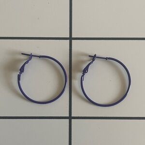 Purple Hoop Earrings
